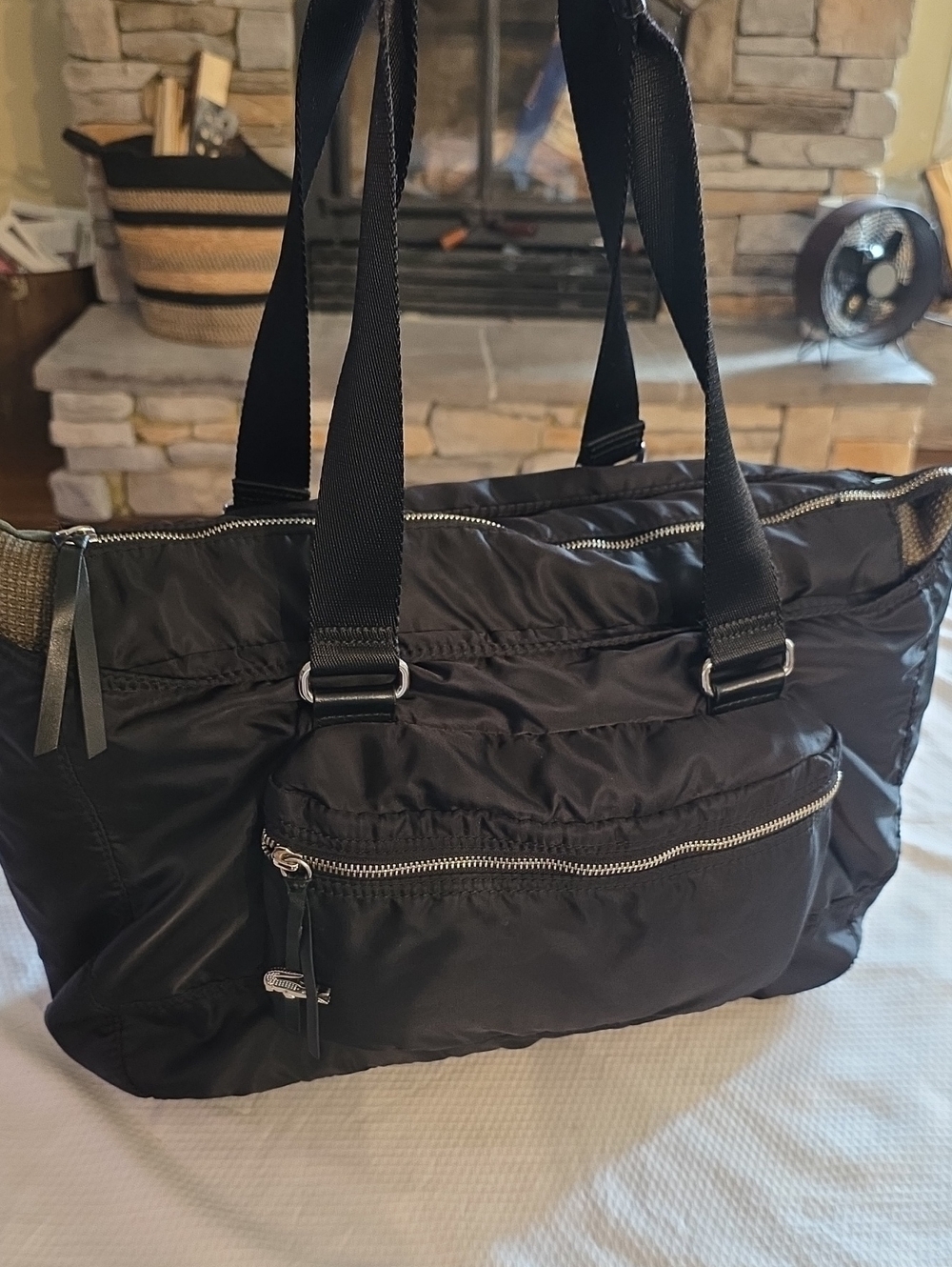 LACOSTE nylon large tote purse!